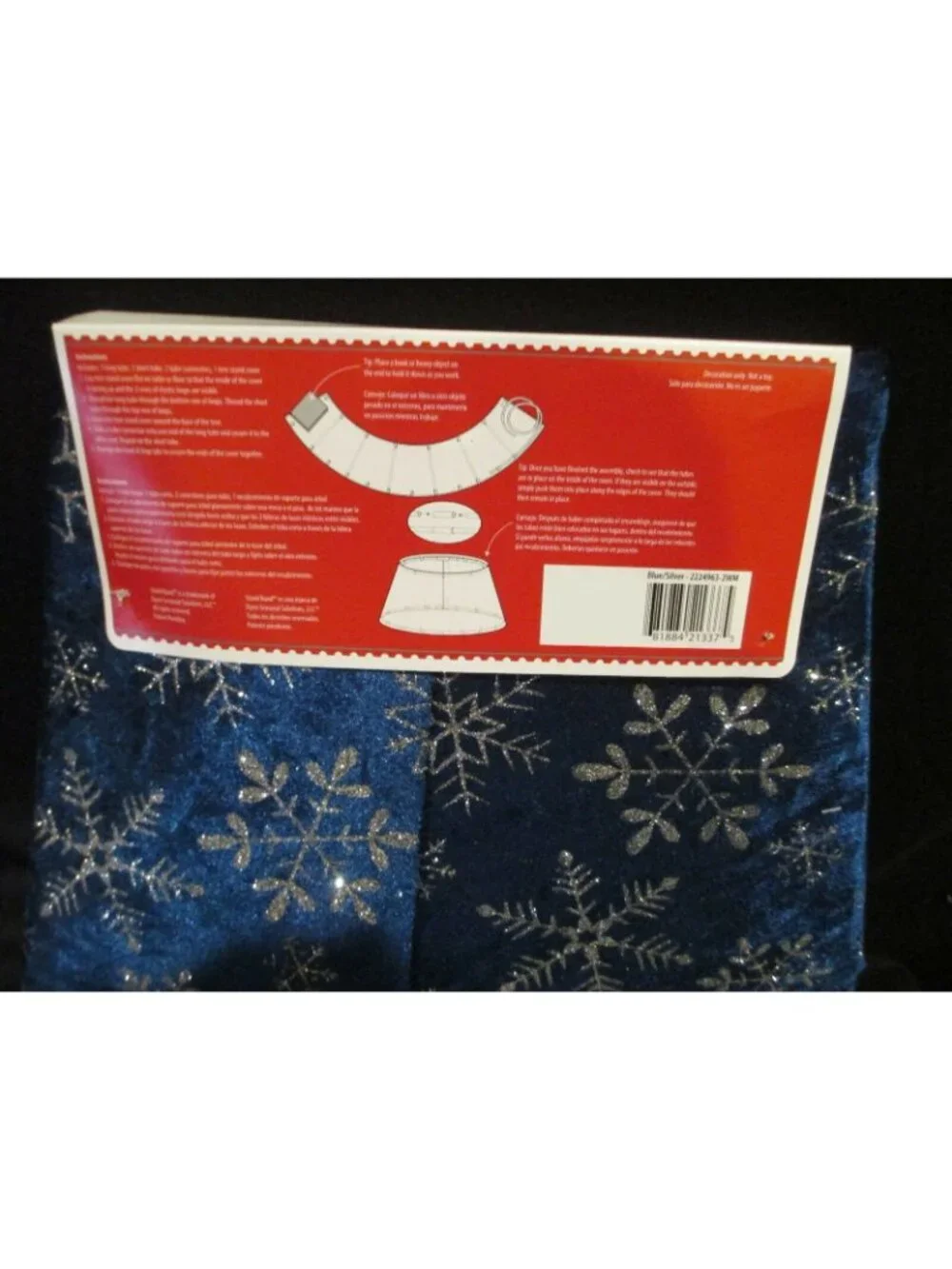 Blue Velvet Silver Glitter Snowflakes 22